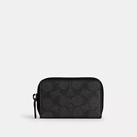 Small Zip Around Card Case In Signature Canvas