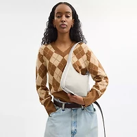 Curve Zip Bag In Signature Jacquard