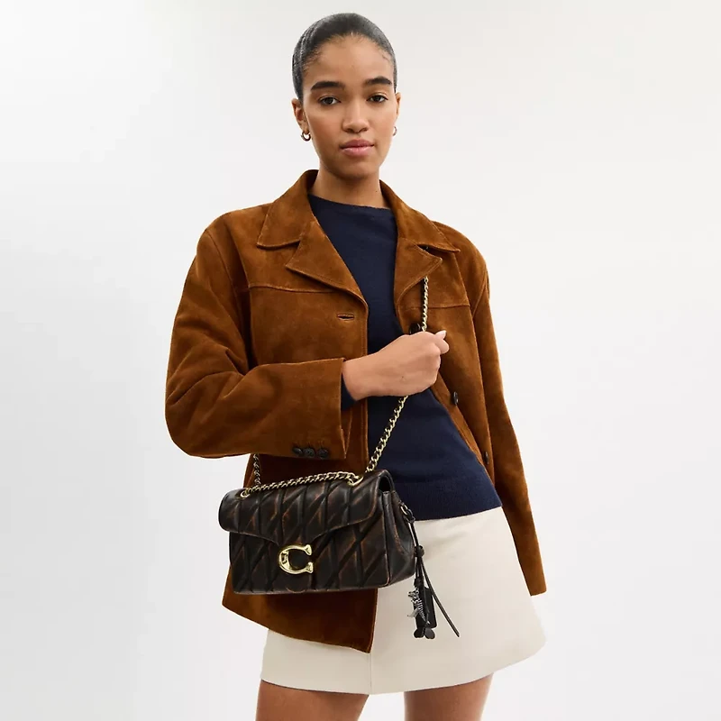 Tabby Shoulder Bag In Loved Leather With Quilting