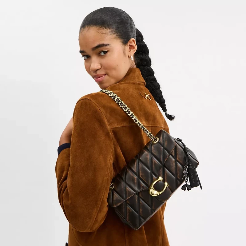 Tabby Shoulder Bag In Loved Leather With Quilting