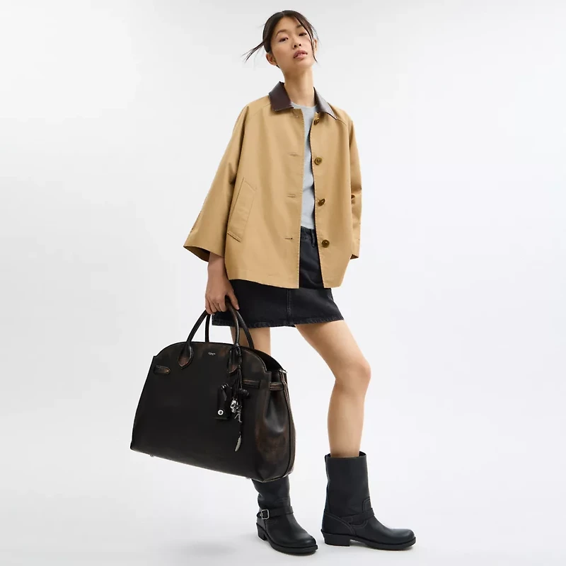 Soft Empire Carryall Bag In Loved Leather