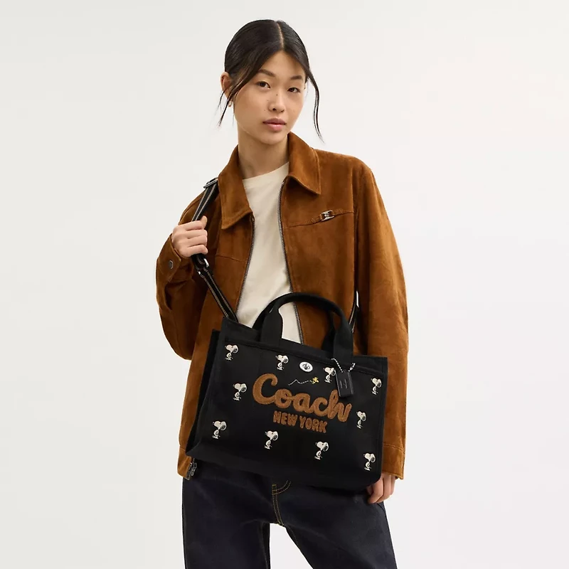Coach X Peanuts Cargo Tote Bag With Snoopy Print
