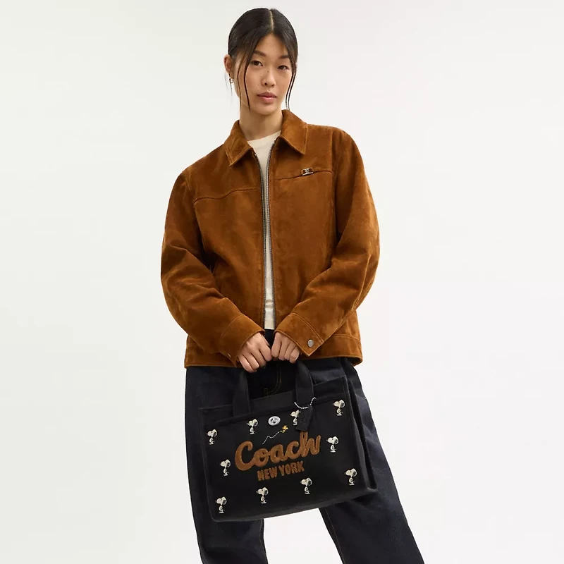 Coach X Peanuts Cargo Tote Bag With Snoopy Print