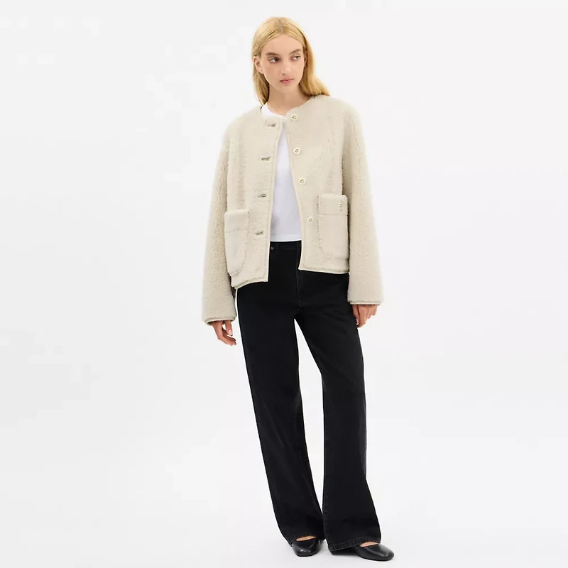 Shearling Cardigan Jacket