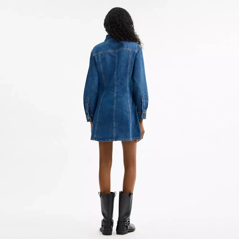 Long Sleeve Denim Dress Organic Cotton