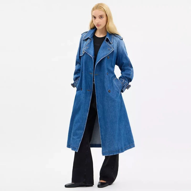 Relaxed Denim Trench Coat Organic Cotton