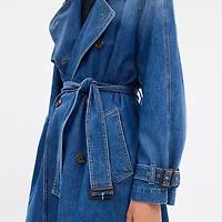 Relaxed Denim Trench Coat Organic Cotton
