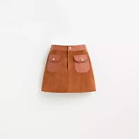 Restored Braided Suede Mini Skirt