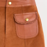 Restored Braided Suede Mini Skirt