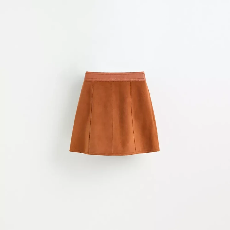 Restored Braided Suede Mini Skirt