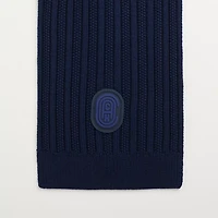 Restored Double Signature Retro Patch Knit Scarf