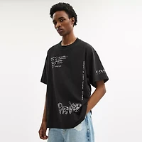 Sketch Horse And Carriage Relaxed T Shirt Organic Cotton