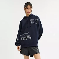 Sketch Horse And Carriage Relaxed Hoodie
