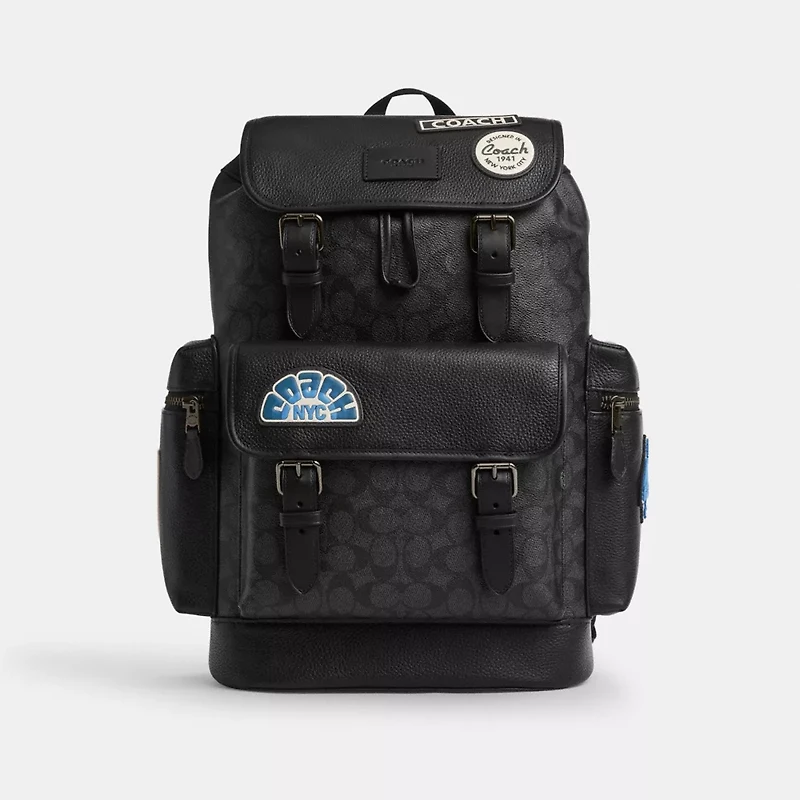 Sprint Backpack In Signature Canvas With Patches