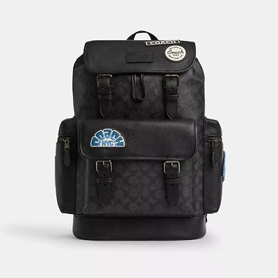 Sprint Backpack In Signature Canvas With Patches