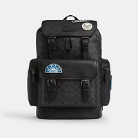 Sprint Backpack In Signature Canvas With Patches