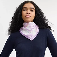 Coach Script Floral Print Silk Square Scarf