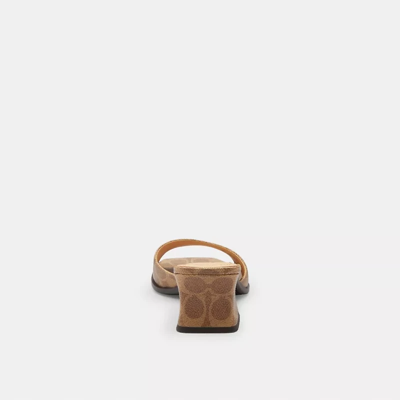 Sculpted C Block Heel Sandal Signature Canvas