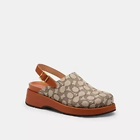 Sculpted C Platform Clog Signature Textile Jacquard