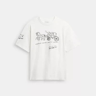 Heritage Sketch Print Relaxed T Shirt Organic Cotton