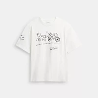 Heritage Sketch Print Relaxed T Shirt Organic Cotton
