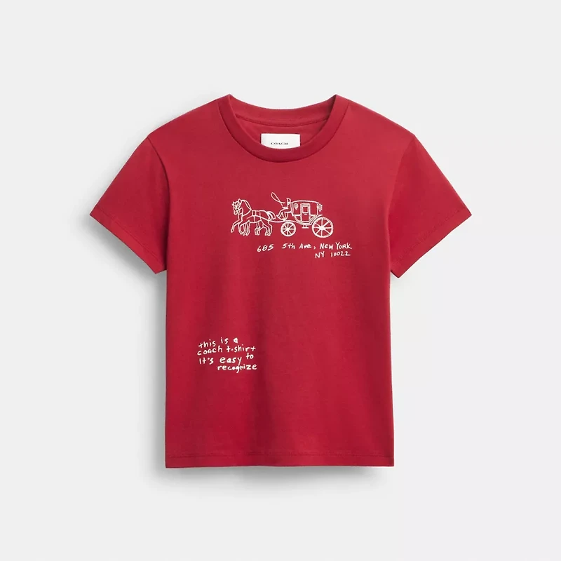 Heritage Sketch Print 90 S T Shirt Organic Cotton