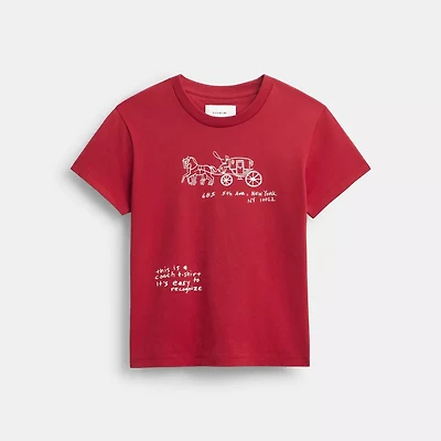 Heritage Sketch Print 90 S T Shirt Organic Cotton
