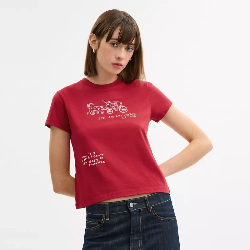 Heritage Sketch Print 90 S T Shirt Organic Cotton