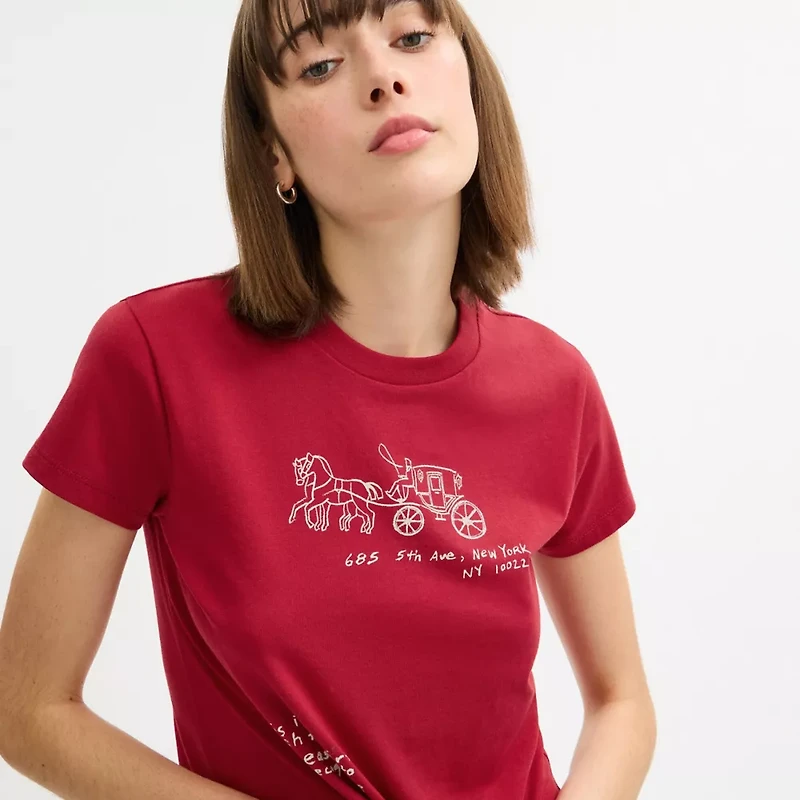 Heritage Sketch Print 90 S T Shirt Organic Cotton