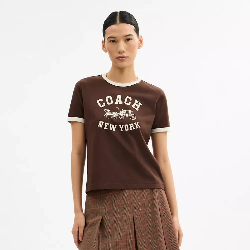 Horse And Carriage Ringer T-Shirt Organic Cotton