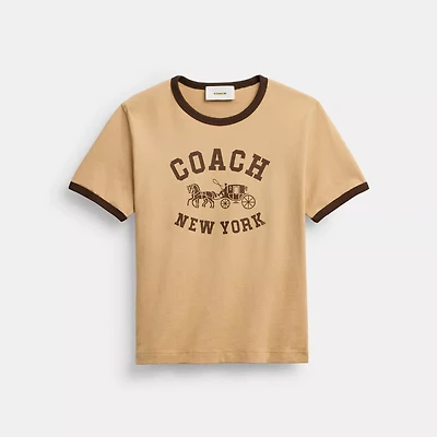 Horse And Carriage Ringer T-Shirt In Organic Cotton