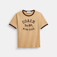 Horse And Carriage Ringer T-Shirt In Organic Cotton