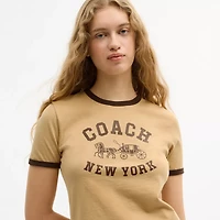 Horse And Carriage Ringer T-Shirt In Organic Cotton