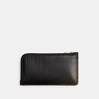 New York Zip Card Case In Loved Leather