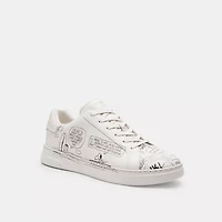 Coach X Peanuts High Line Sneaker With Newspaper Print