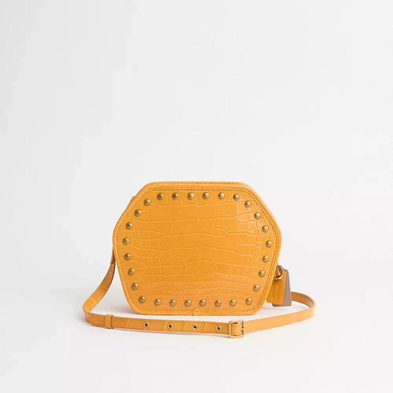 Upcrafted Zip Geometric Pouch In Alligator