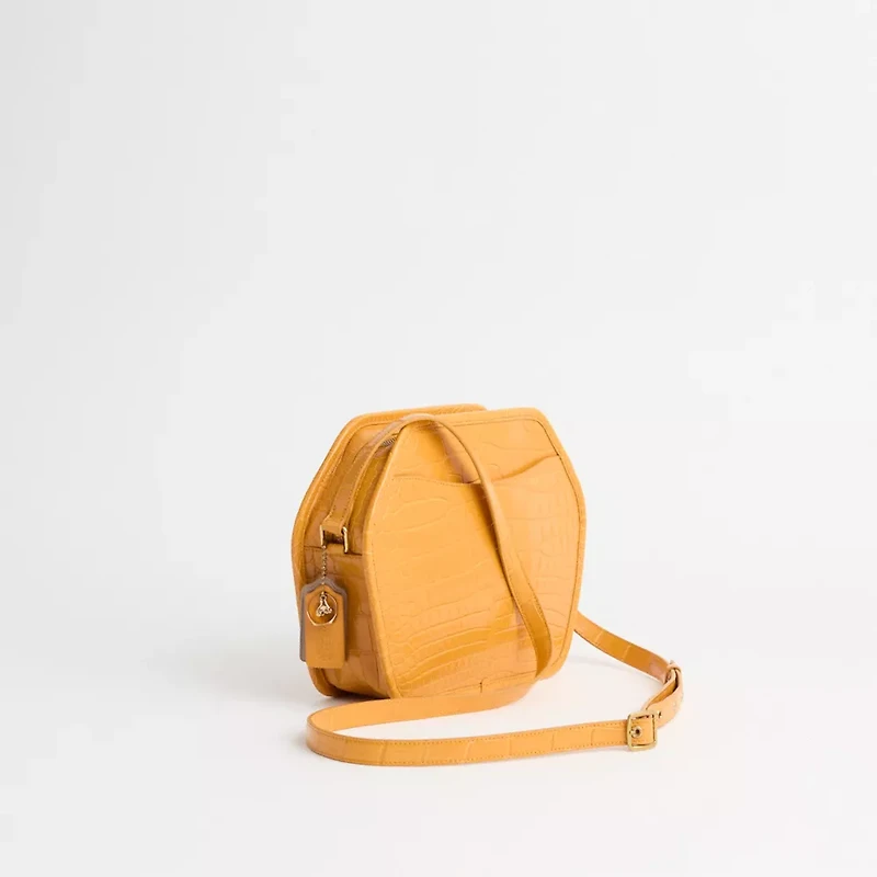 Upcrafted Zip Geometric Pouch In Alligator
