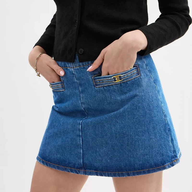Heritage C Denim Mini Skirt Organic Cotton
