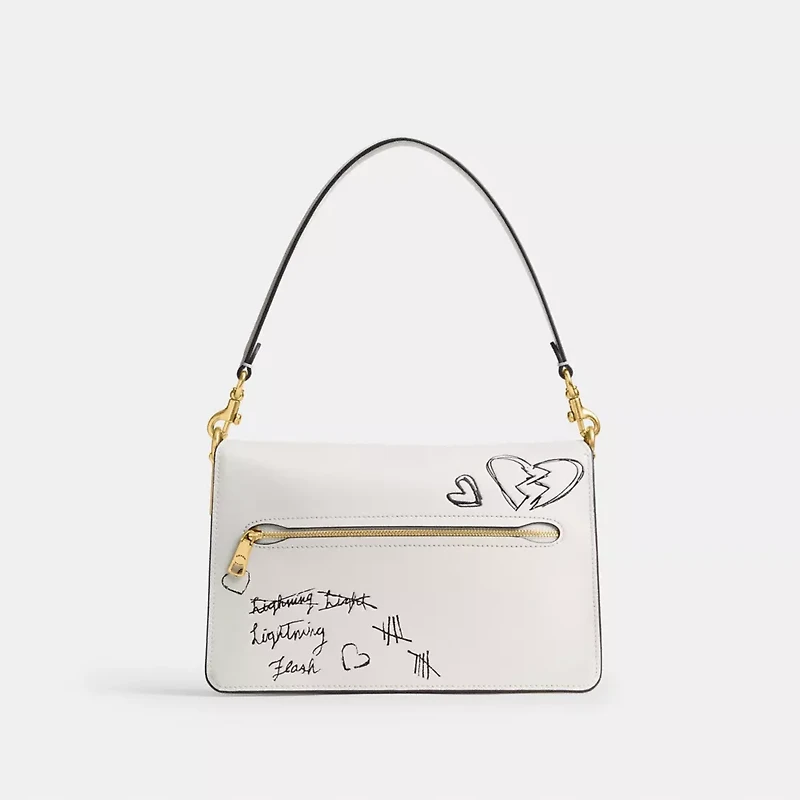 Chain Tabby Shoulder Bag With Sketch Print