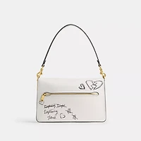 Chain Tabby Shoulder Bag With Sketch Print