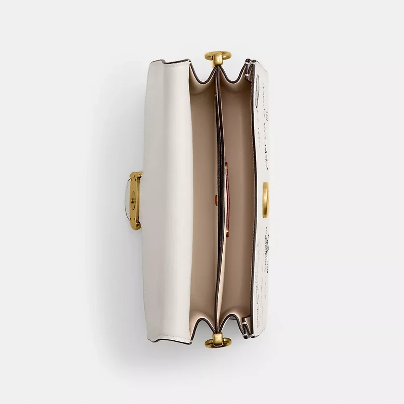 Chain Tabby Shoulder Bag With Sketch Print