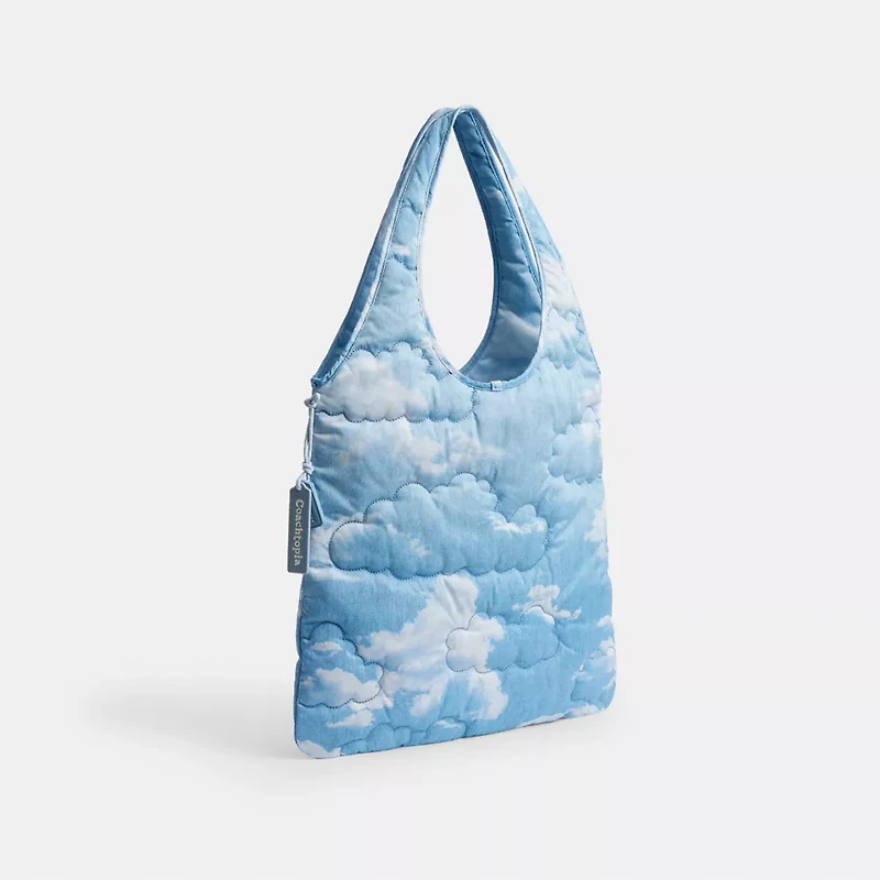 Coachtopia Loop Quilted Flat Tote With Cloud Print