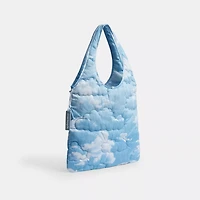 Coachtopia Loop Quilted Flat Tote With Cloud Print
