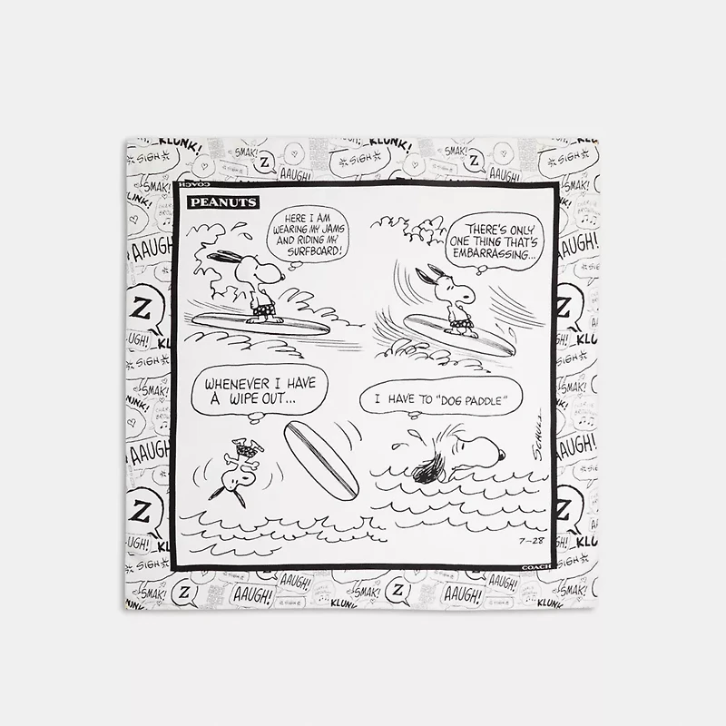 Coach X Peanuts Newspaper Print Silk Square Scarf