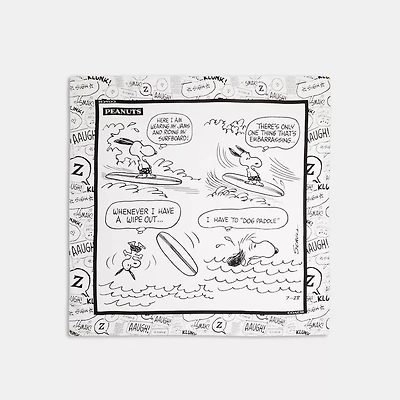Coach X Peanuts Newspaper Print Silk Square Scarf