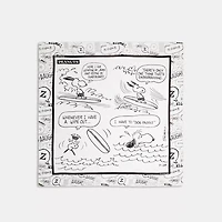 Coach X Peanuts Newspaper Print Silk Square Scarf