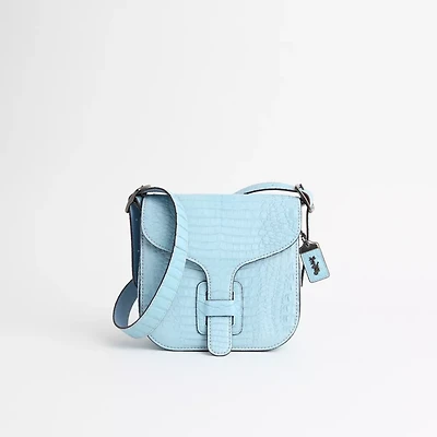 Restored Courier Bag In Crocodile