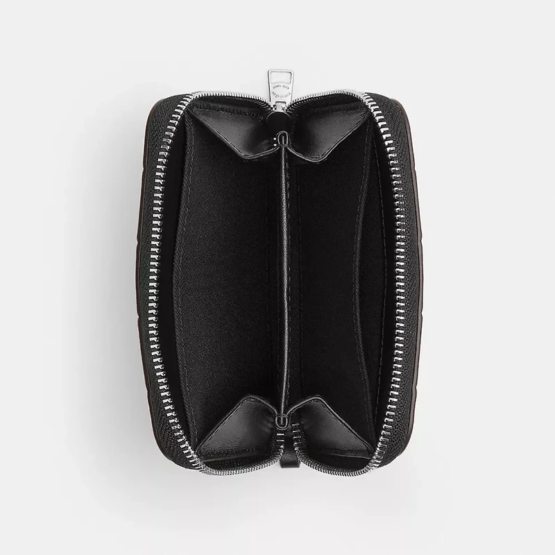 Zip Around Wallet In Checkerboard Upcrafted Leather