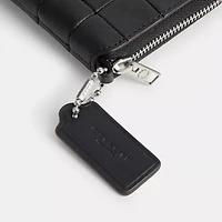 Zip Around Wallet In Checkerboard Upcrafted Leather