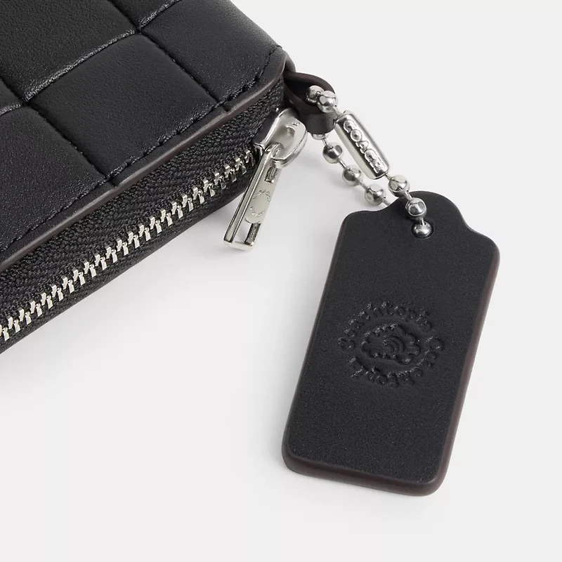 Zip Around Wallet In Checkerboard Upcrafted Leather